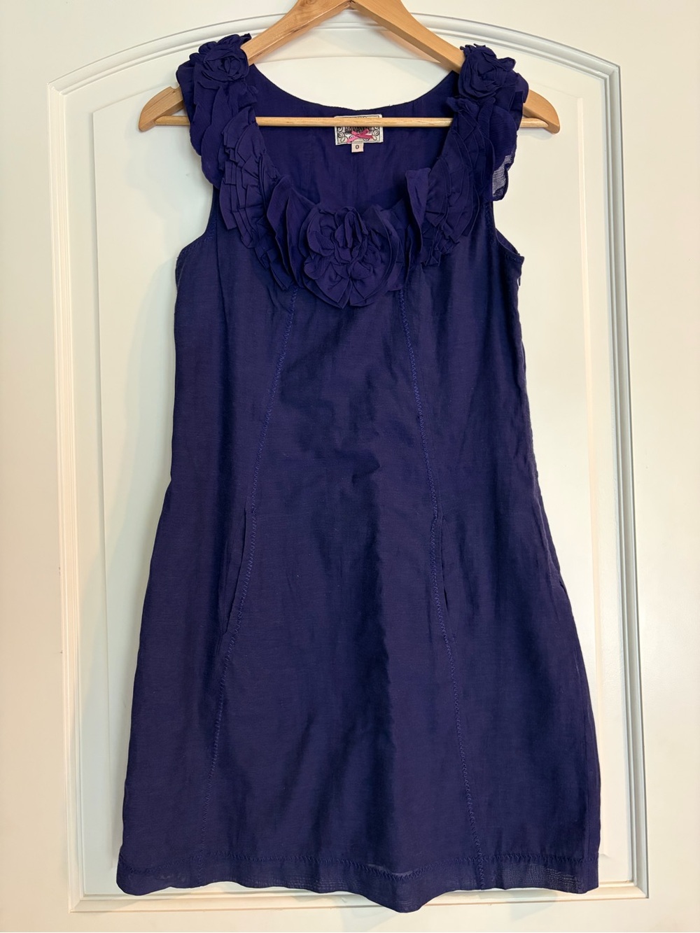 Purple Anthropologie Yoana Baraschi Sleeveless Mini Cotton Rayon Coquette Dress